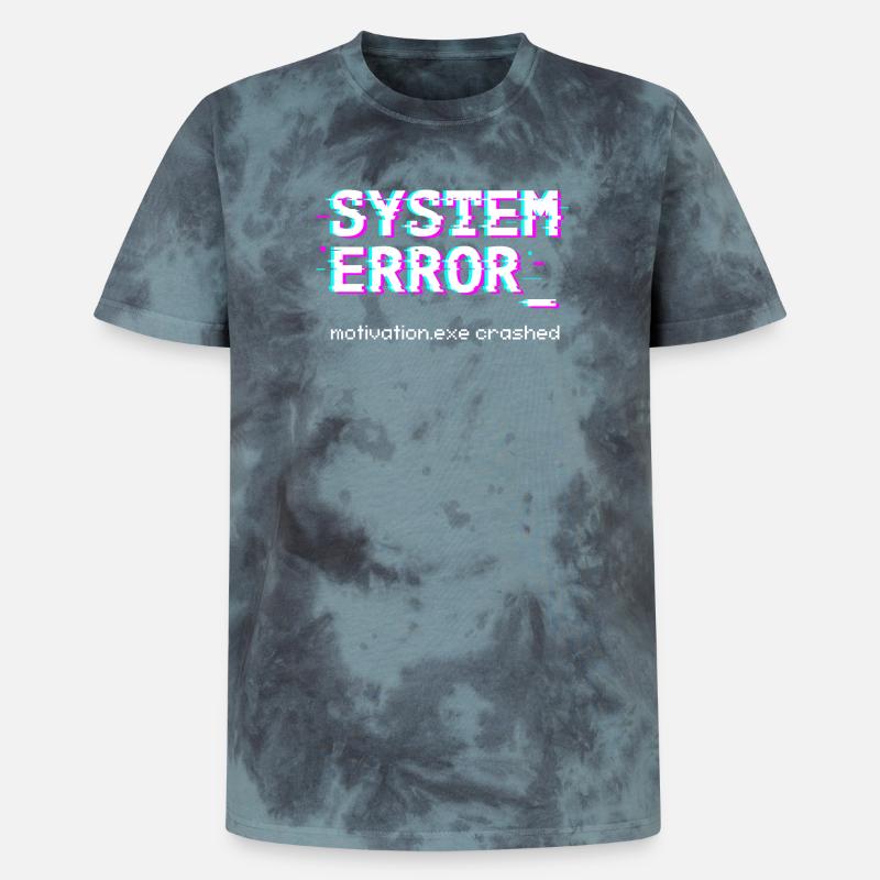 System error Motivation.exe crashed - Unisex Premium Tie-Dye T-Shirt - Black/Blue