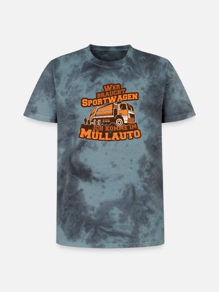 Müllauto Spruch - Unisex Premium Tie Dye T-Shirt - Schwarz/Blau