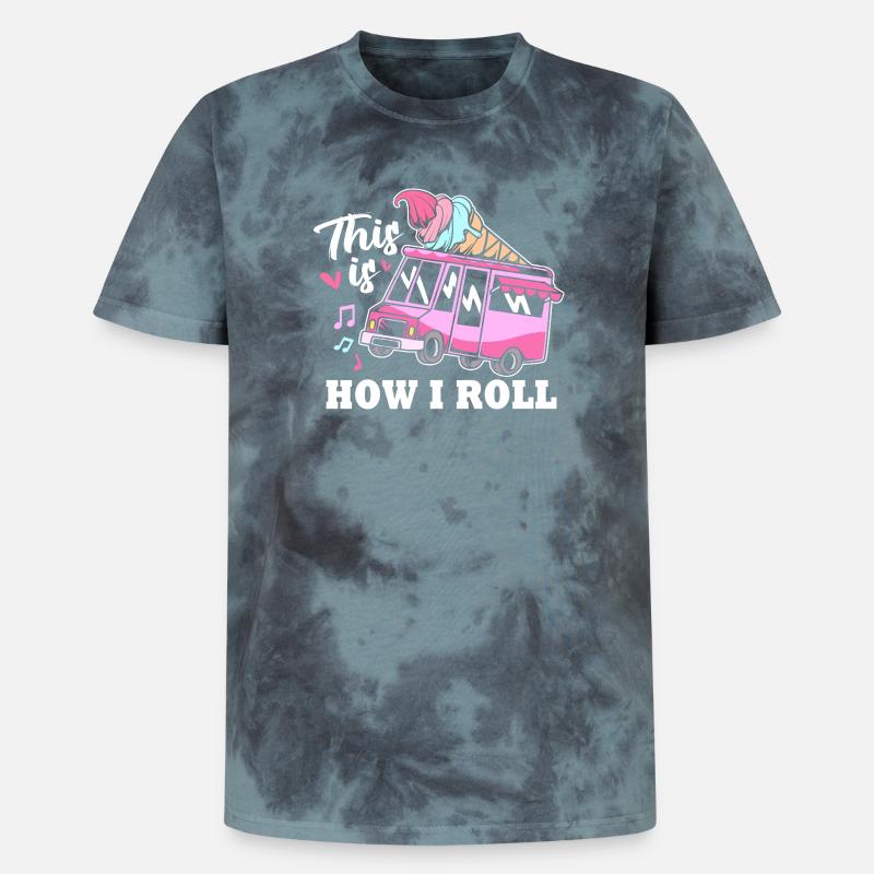 Eisdiele Eiswagen Eis Eiscreme - T-shirt tie-dye premium unisexe - noir/bleu