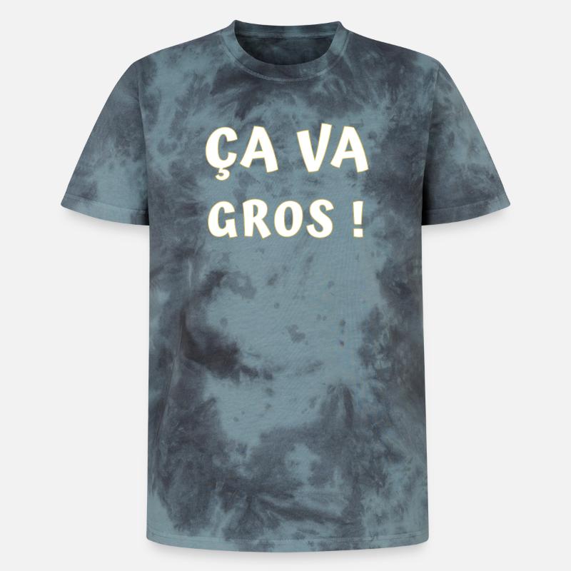 ÇA va gros ! - T-shirt tie-dye premium unisexe - noir/bleu