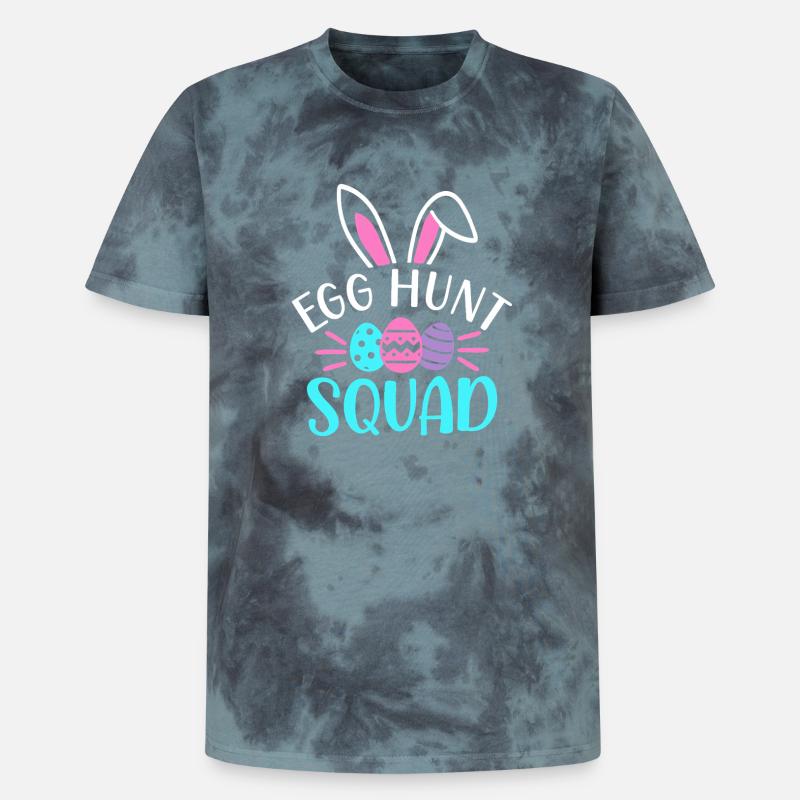 Egg Hunt Squad - Unisex Premium Tie-Dye T-Shirt - Black/Blue