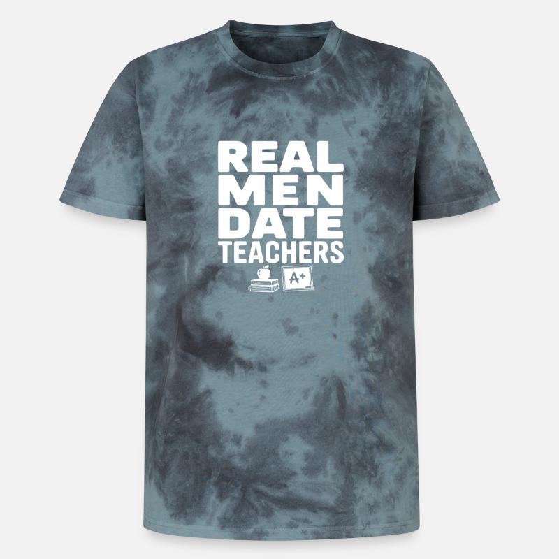 Echte Männer daten Lehrer - Unisex Premium Tie Dye T-Shirt - Schwarz/Blau