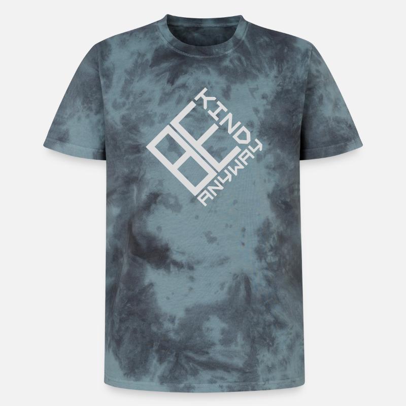 Be Kind Anyway Friendliness Statement Saying - Unisex Premium Tie-Dye T-Shirt - Black/Blue