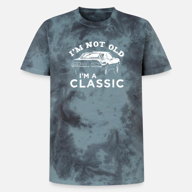 Nicht alt, ich bin ein Oldtimer - Unisex Premium Tie Dye T-Shirt - Schwarz/Blau
