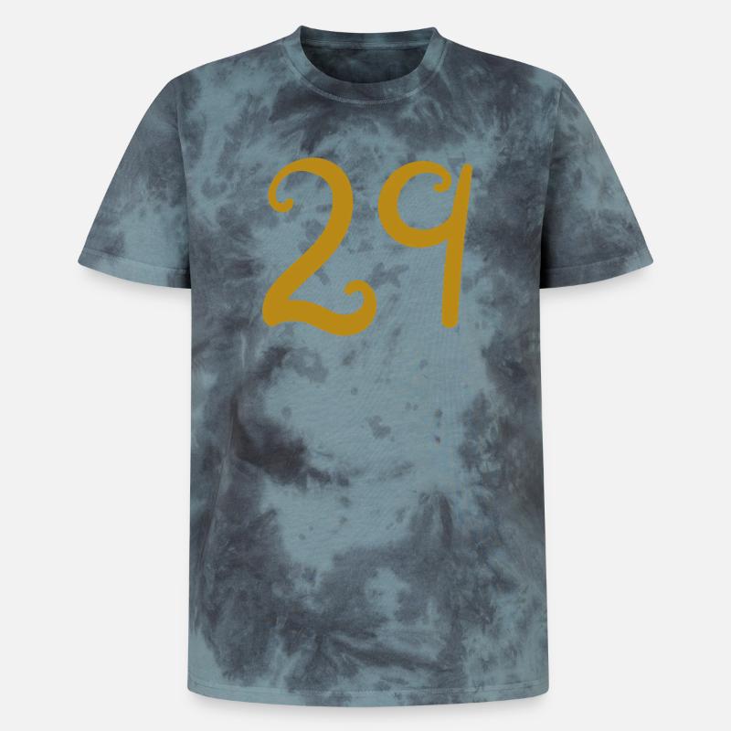 29 - Unisex Premium Tie Dye T-Shirt - Schwarz/Blau