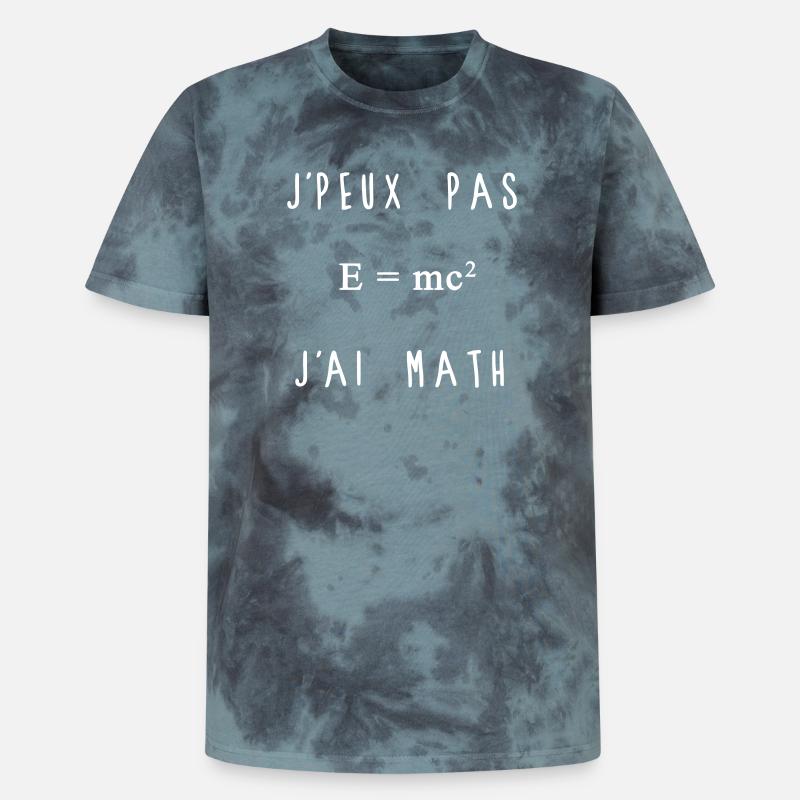 J'peux Pas J'ai Math Blanc - T-shirt tie-dye premium unisexe - noir/bleu