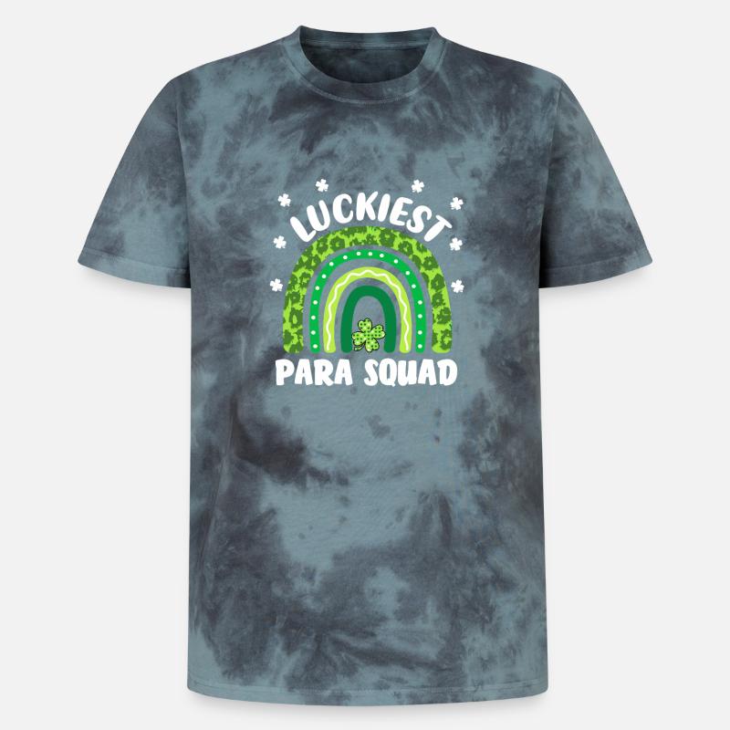 Luckiest Para Squad - Unisex Premium Tie-Dye T-Shirt - Black/Blue