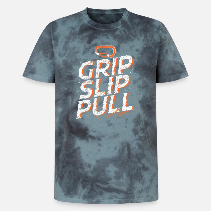 Grip Slip Pull Aventure Escalade - T-shirt tie-dye premium unisexe - noir/bleu