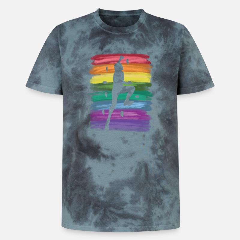 Boulderer Boulder Bouldering - Unisex Premium Tie-Dye T-Shirt - Black/Blue