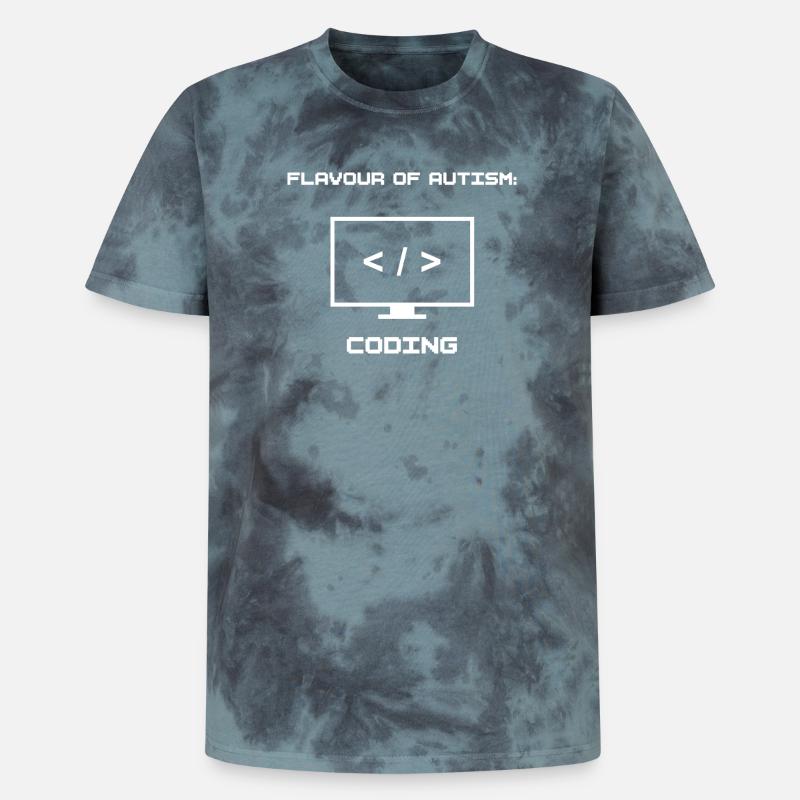 Geschmack von Autismus: Programmieren - Unisex Premium Tie Dye T-Shirt - Schwarz/Blau