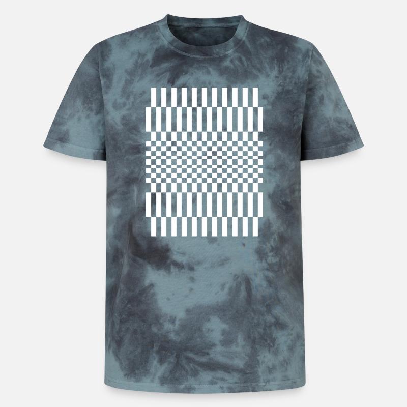 checkered pattern design - Unisex Premium Tie-Dye T-Shirt - Black/Blue