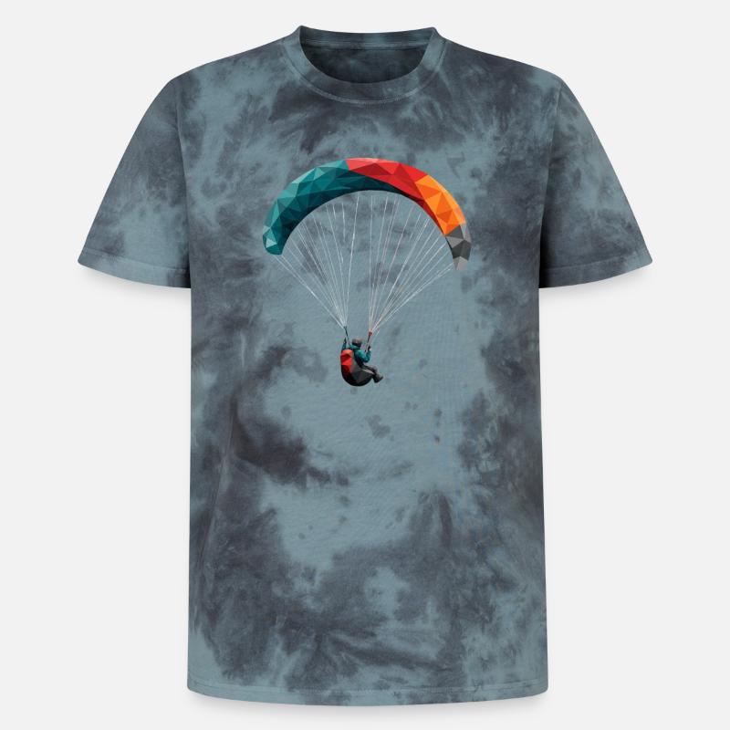 Geometrischer Paragleiter Panodesign - Unisex Premium Tie Dye T-Shirt - Schwarz/Blau