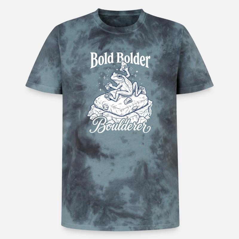 Bouldering Bold Bolder Boulderer - Unisex Premium Tie-Dye T-Shirt - Black/Blue