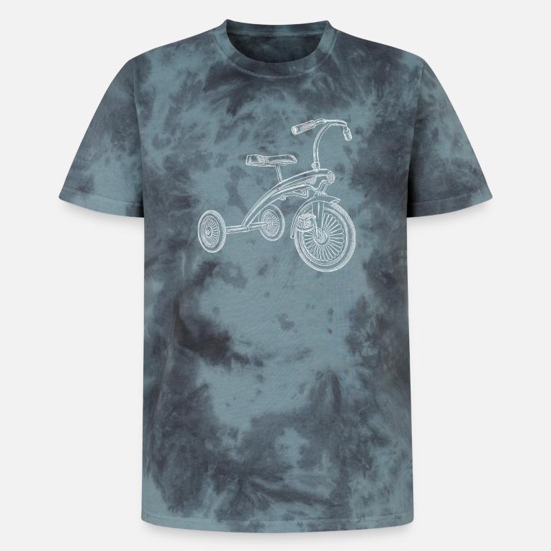 Dreirad - Unisex Premium Tie Dye T-Shirt - Schwarz/Blau
