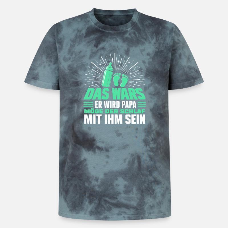 Das Wars Er wird Papa - Unisex Premium Tie Dye T-Shirt - Schwarz/Blau