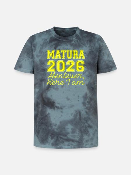 Matura 2026 Spruch - Unisex Premium Tie-Dye T-Shirt - Black/Blue