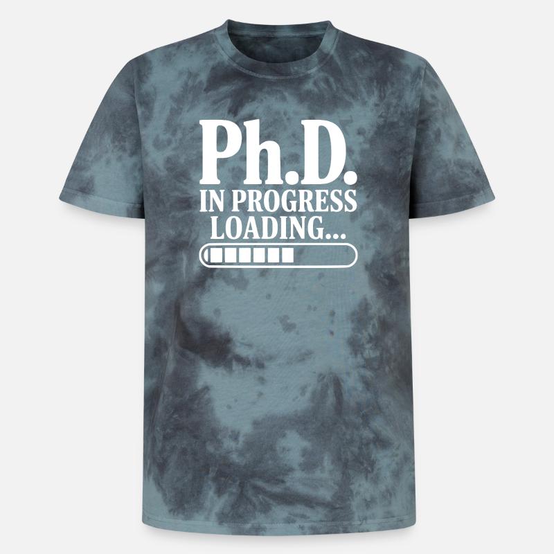Ph.D. In Progress Loading... - Unisex Premium Tie-Dye T-Shirt - Black/Blue