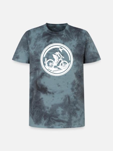 Mountainbike Radfahrer - Unisex Premium Tie Dye T-Shirt - Schwarz/Blau