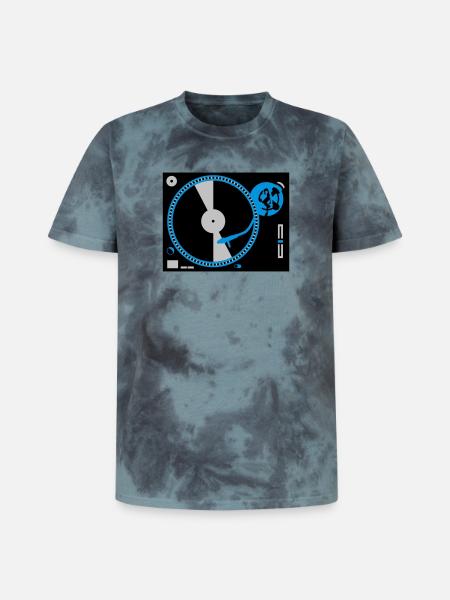 turntables - T-shirt tie-dye premium unisexe - noir/bleu