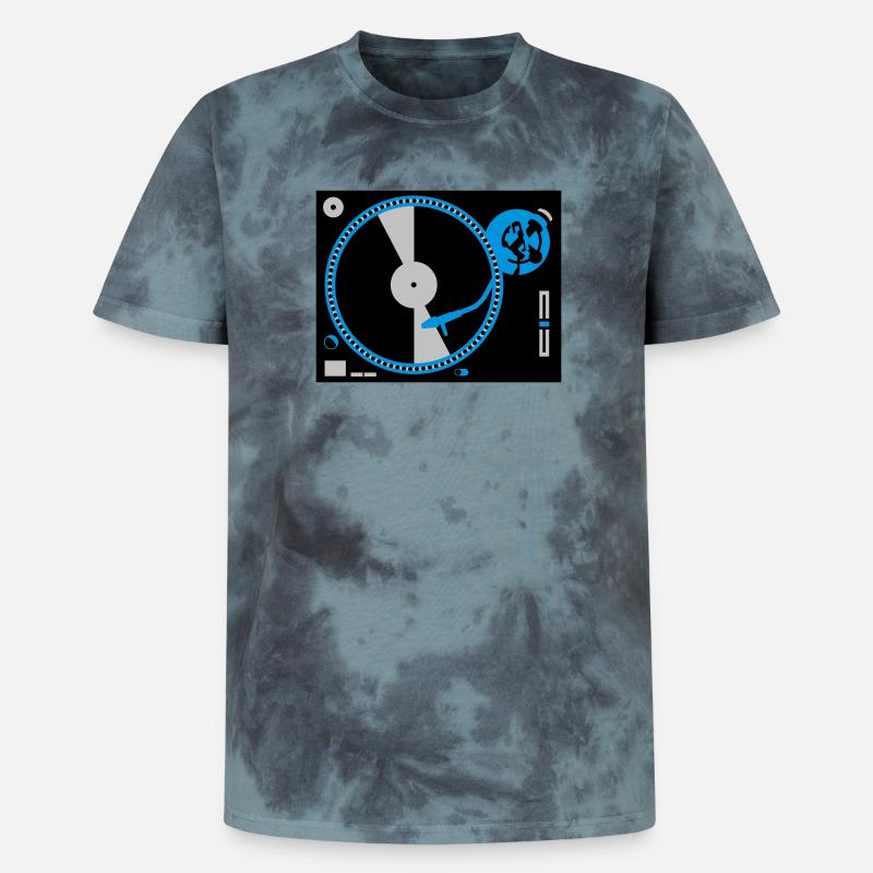 turntables - Unisex Premium Tie-Dye T-Shirt - Black/Blue