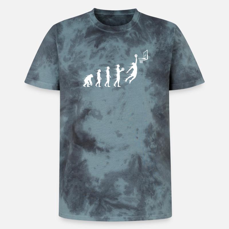 Évolution du saut au basket - T-shirt tie-dye premium unisexe - noir/bleu