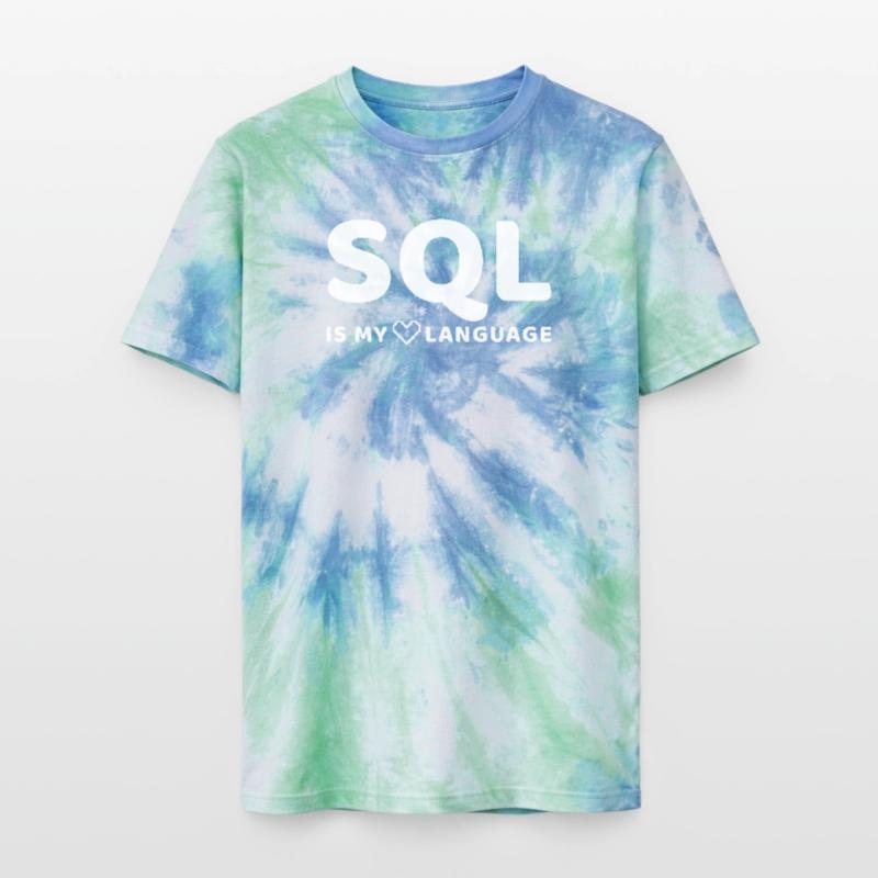 Celestial Code Pattern on Dark Background Unisex Premium Tie-Dye T-Shirt
