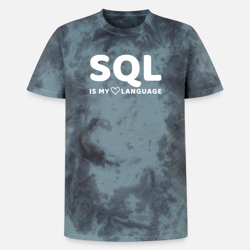 Himmlisches Codemuster auf dunklem Hintergrund - Unisex Premium Tie Dye T-Shirt - Schwarz/Blau