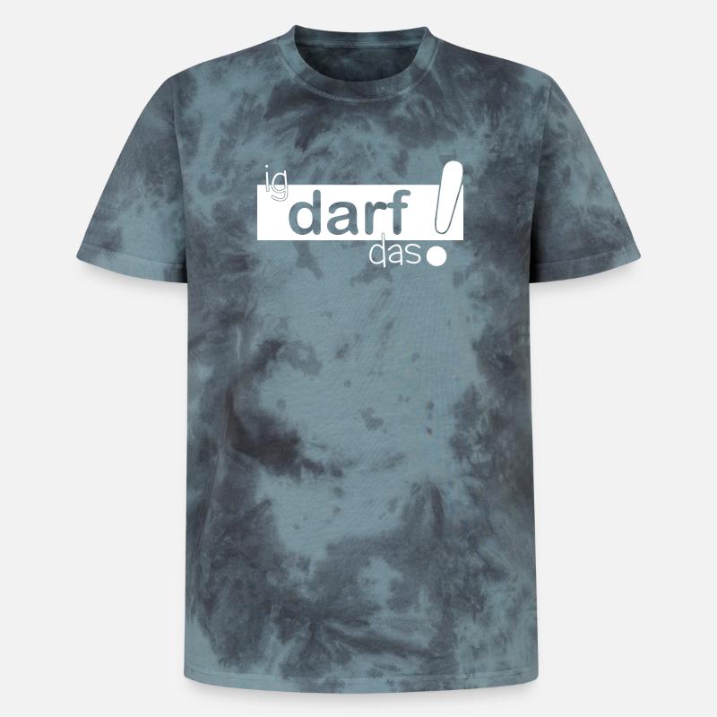 ig darf das! - Unisex Premium Tie Dye T-Shirt - Schwarz/Blau