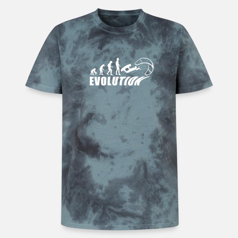 EVOLUTION KITESURF vacation sea gift - Unisex Premium Tie-Dye T-Shirt - Black/Blue