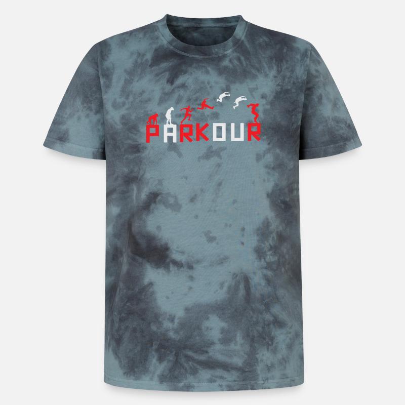 Evolution des Running Sequence Designs - Unisex Premium Tie Dye T-Shirt - Schwarz/Blau