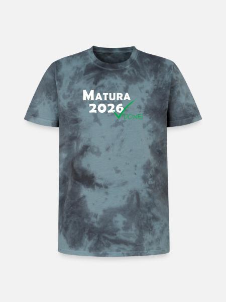 Matura 2026 Done - Unisex Premium Tie Dye T-Shirt - Schwarz/Blau
