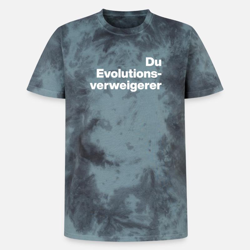 YOU EVOLUTION DENIER. SARCASM, NAUGHTY - Unisex Premium Tie-Dye T-Shirt - Black/Blue