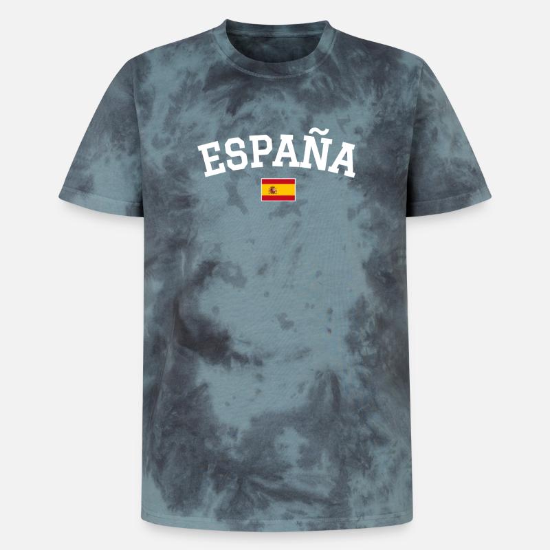 Drapeau espagnol Dessin blanc - T-shirt tie-dye premium unisexe - noir/bleu
