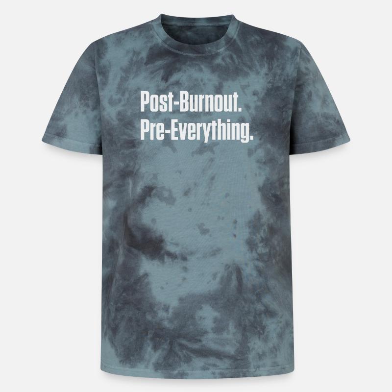Post-Burnout Pre-Everything - Unisex Premium Tie-Dye T-Shirt - Black/Blue