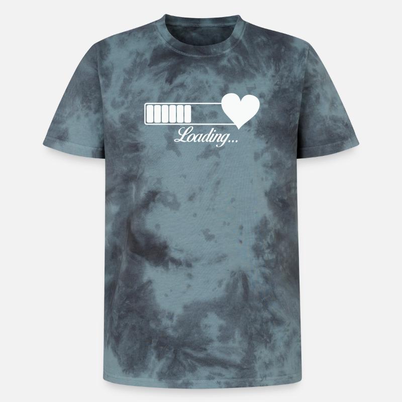 Herz-Loading Fortschritt - Unisex Premium Tie Dye T-Shirt - Schwarz/Blau