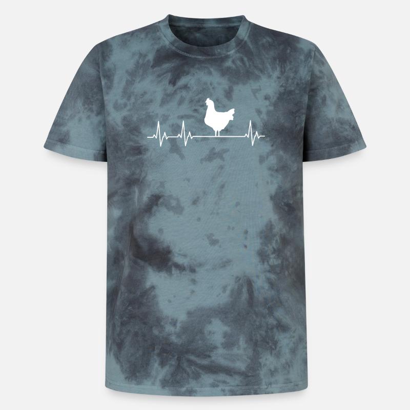 Fans de poulets - - Coq - Poussins - T-shirt tie-dye premium unisexe - noir/bleu