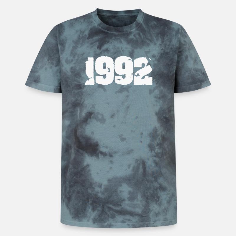 1992 Broken retro design - Unisex Premium Tie-Dye T-Shirt - Black/Blue