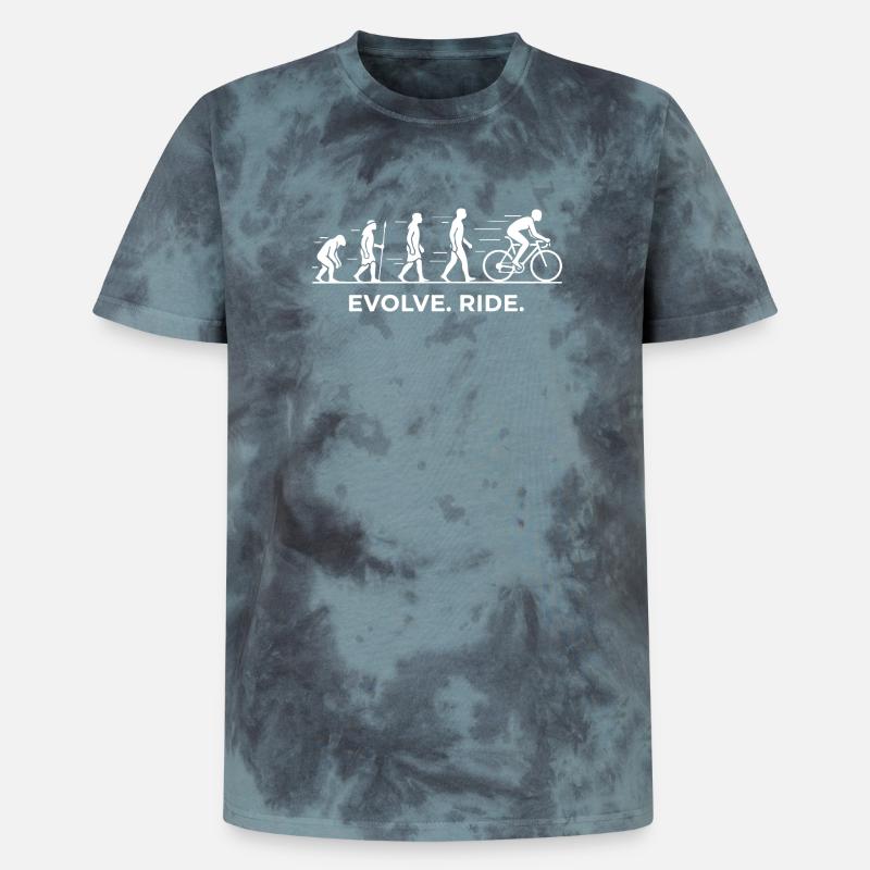 Evolve Ride Cycle Evolution - T-shirt tie-dye premium unisexe - noir/bleu