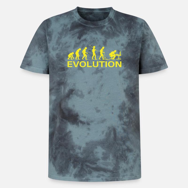 Evolution Gamer | Computer Freak Geek PC - Unisex Premium Tie Dye T-Shirt - Schwarz/Blau