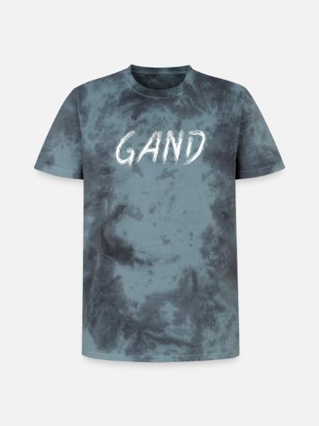 GAND Brush blanc sur Fond Contrasté - T-shirt tie-dye premium unisexe - noir/bleu