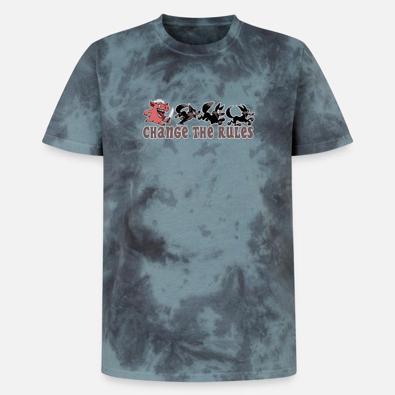 Pig changes the rules! - Unisex Premium Tie-Dye T-Shirt - Black/Blue