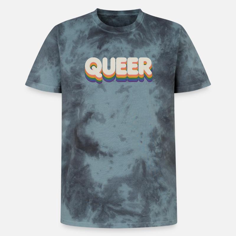 Queer - Cool Pride Logo - Unisex Premium Tie Dye T-Shirt - Schwarz/Blau