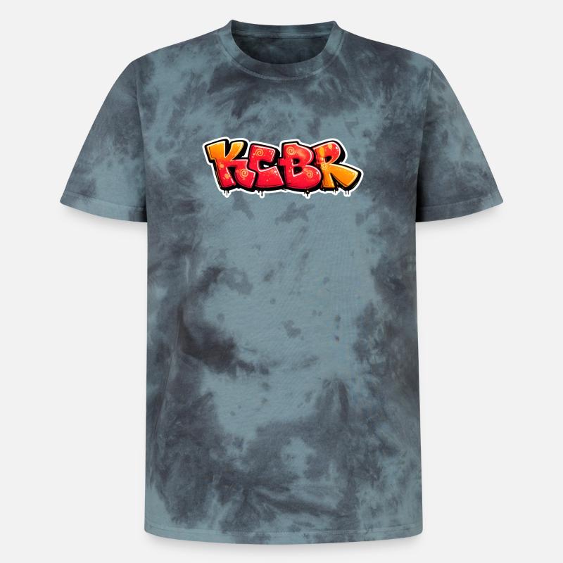 Conception de graffiti Burst KCBR - T-shirt tie-dye premium unisexe - noir/bleu