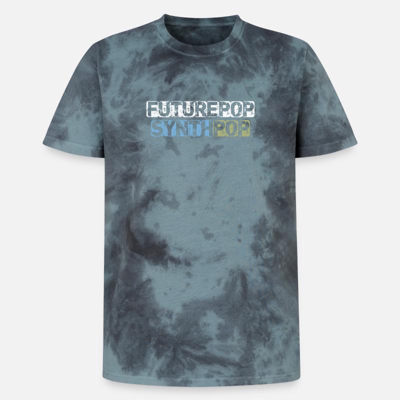 Futurepop Synthpop - Unisex Premium Tie-Dye T-Shirt - Black/Blue