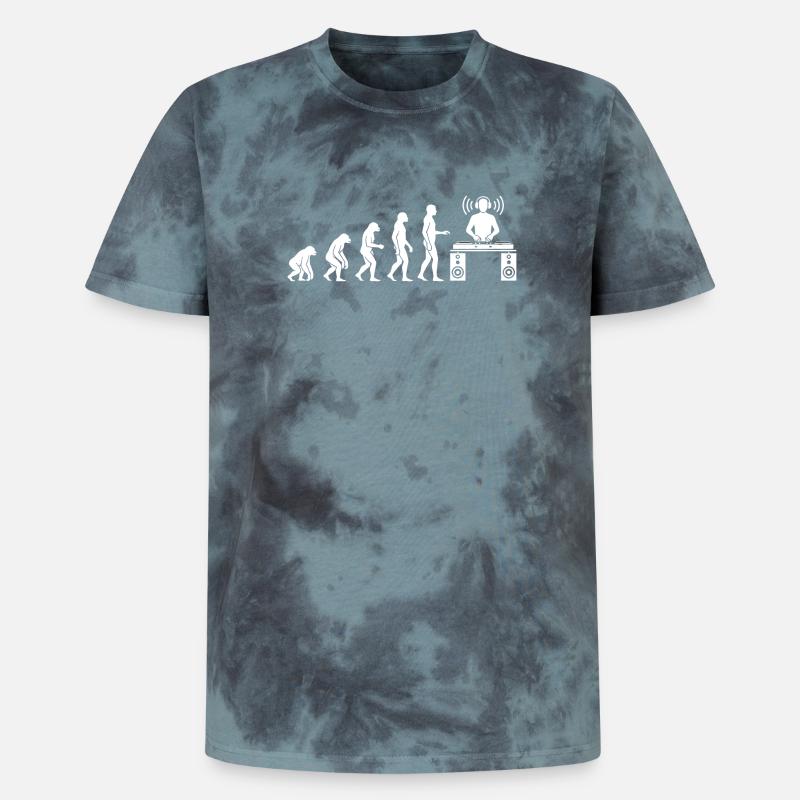 Évolution vers le DJ - T-shirt tie-dye premium unisexe - noir/bleu