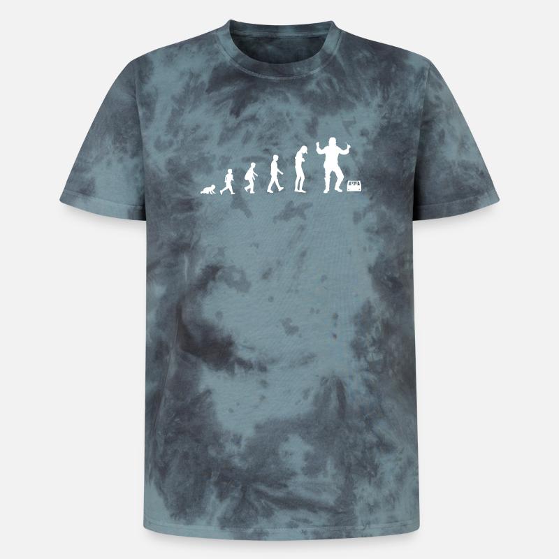 Évolution du bébé à l’électricien - T-shirt tie-dye premium unisexe - noir/bleu