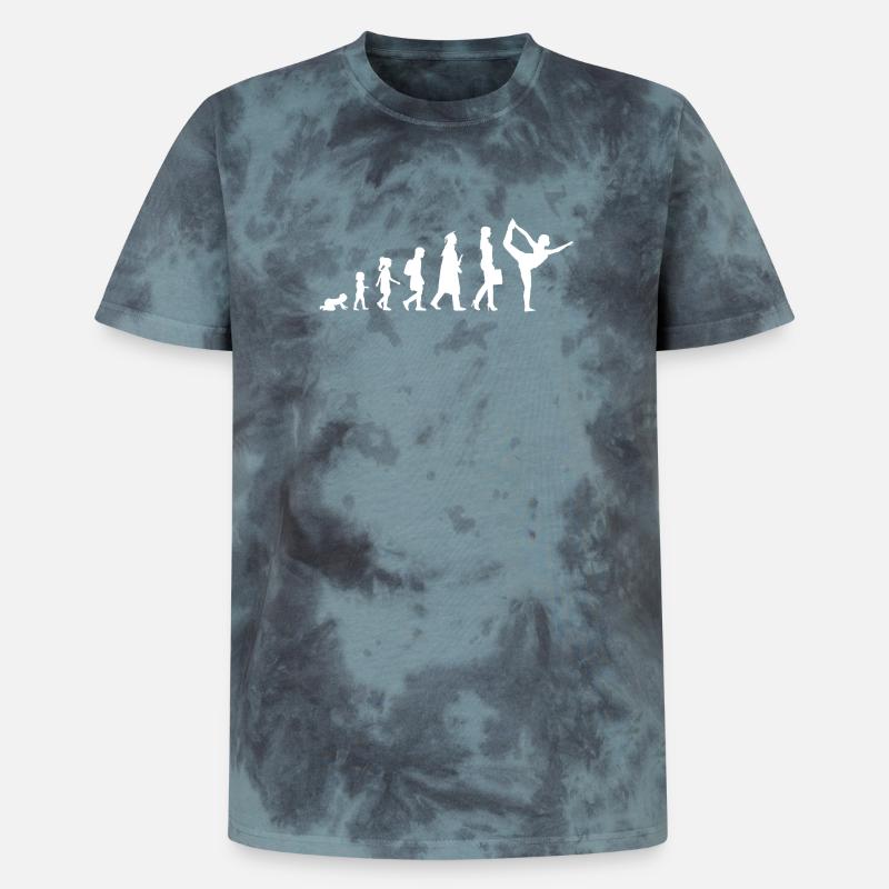 Kind zu Yogini Evolution - Unisex Premium Tie Dye T-Shirt - Schwarz/Blau