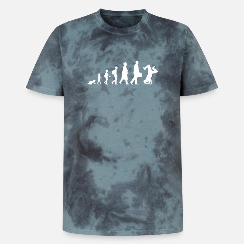 Breakdance Evolution - Unisex Premium Tie-Dye T-Shirt - Black/Blue