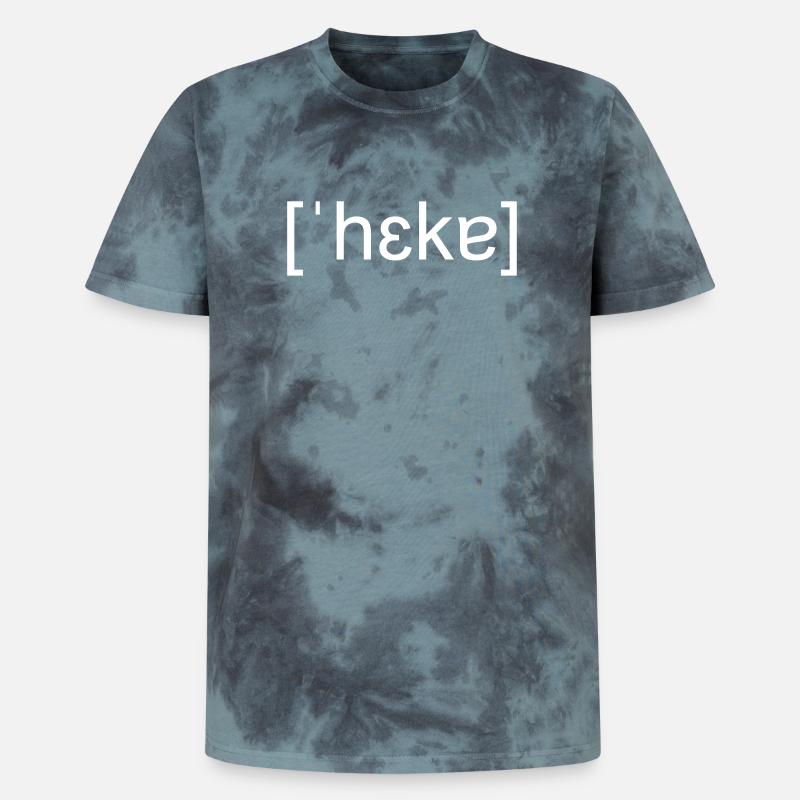 Hacker, phonetic spelling, white - Unisex Premium Tie-Dye T-Shirt - Black/Blue