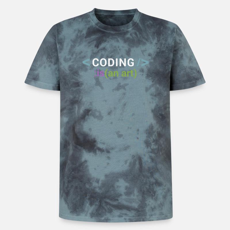 Coder est un art - T-shirt tie-dye premium unisexe - noir/bleu